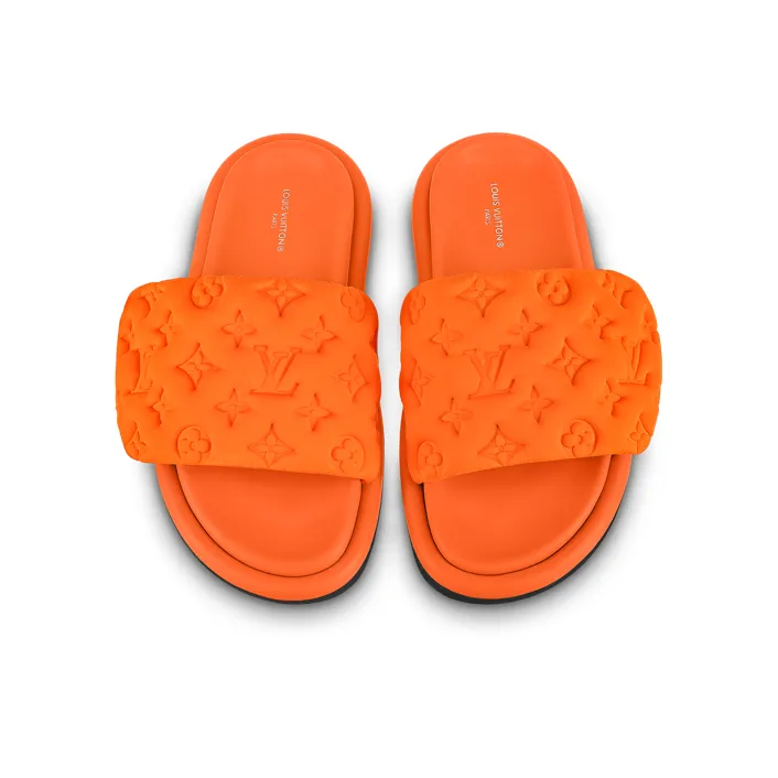 LOUIS VUITTON Pool Pillow Comfort Slip Resistant Slide Slippers Women's Orange-3