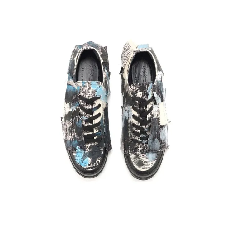 Yohji Yamamoto Low-Top Stylish Skateboarding Shoes Men's Black Gray White-4