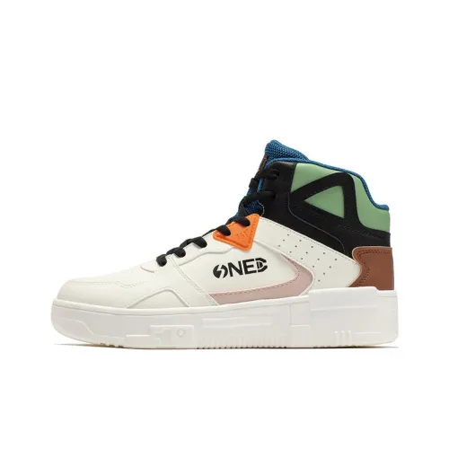 361° Warm Anti-Slip And Wear-Resistant High-Top Skateboard Shoes Men's White Green