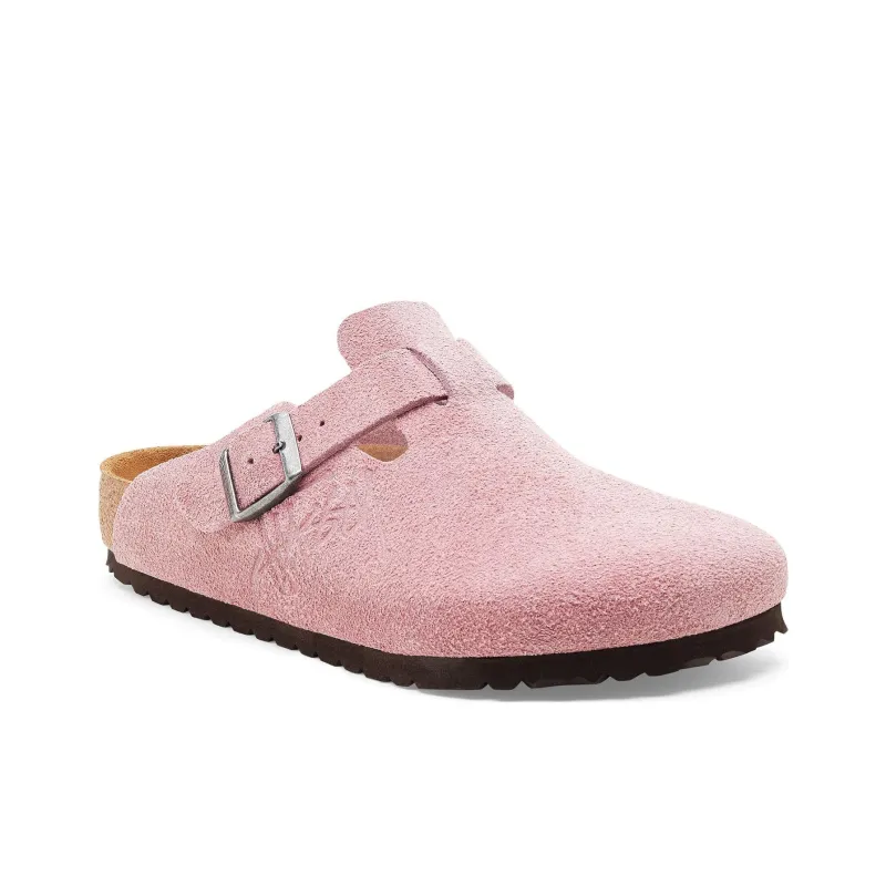 Birkenstock X Stssy Boston Suede Leather 'Dusty Pink'-1