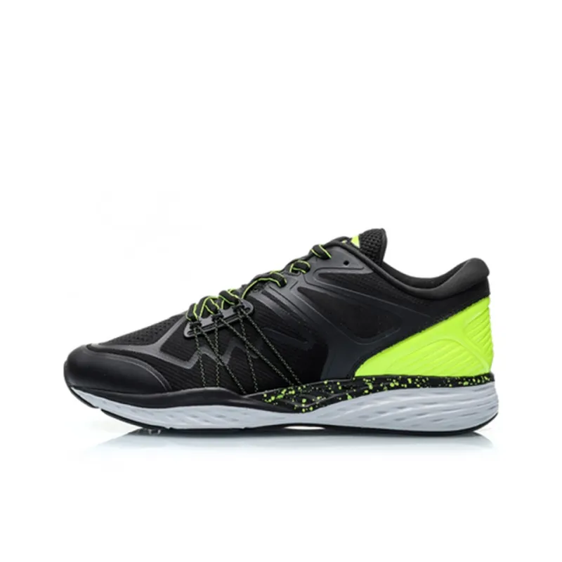LiNing Cushioning Low Top Running Shoes Unisex Black Green-0