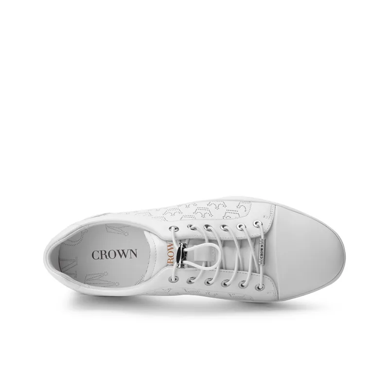 CROWN Low Top Skateboard Shoes Men's White-2