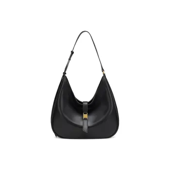 LA FESTIN Cow Leather Tote Shoulder Bag For Commute Regular Women's Graphite Black/Amber/Coconut Milk White
