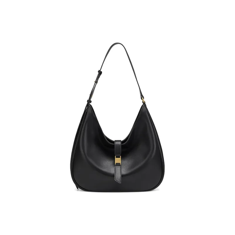 LA FESTIN Cow Leather Tote Shoulder Bag For Commute Regular Women's Graphite Black/Amber/Coconut Milk White-0