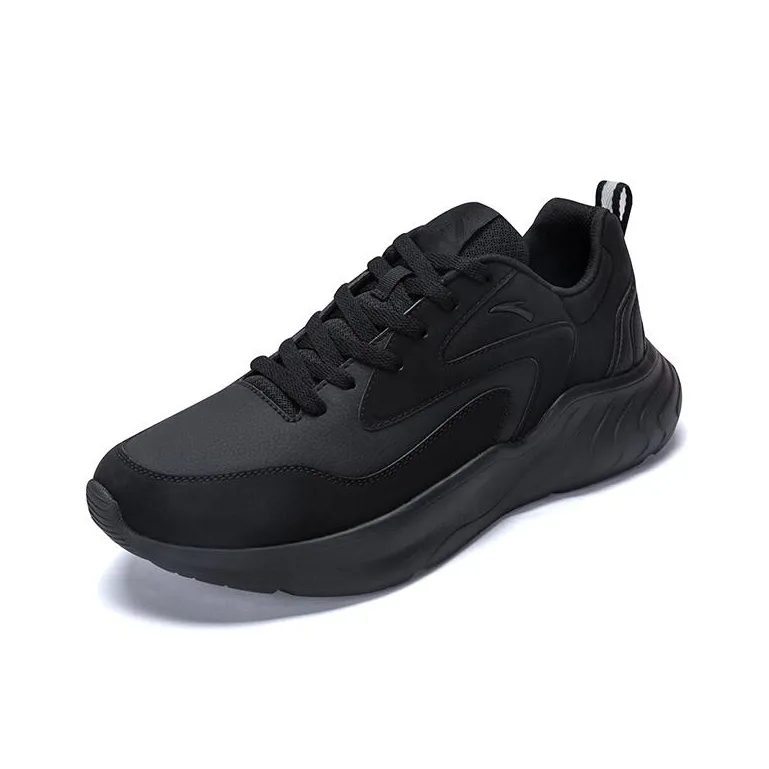 Anta Cushioning Wear Resistant Low Top Casual Shoes Men's Black-0