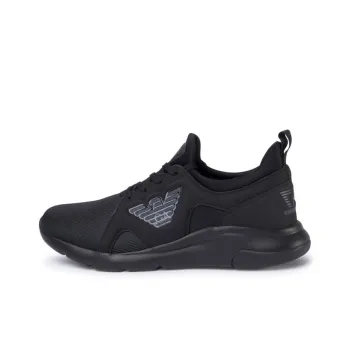 EMPORIO ARMANI Cushioning, Slip Resistant, Abrasion Resistant, Lightweight Low Top Sports Casual Shoes Men's Black
