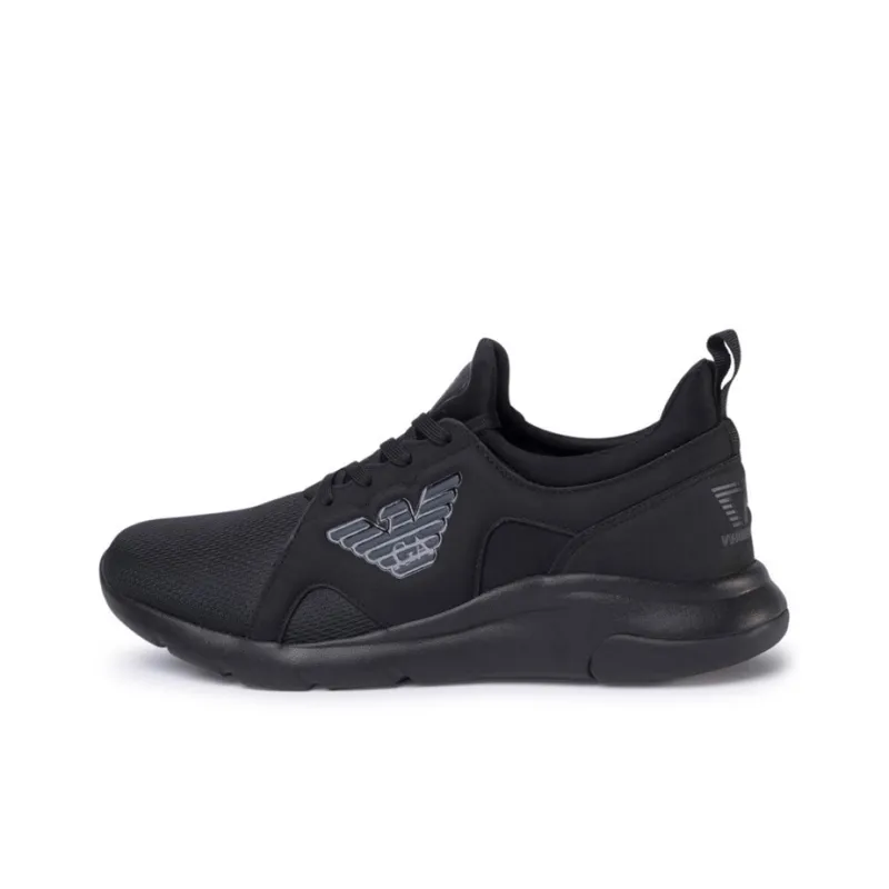 EMPORIO ARMANI Cushioning, Slip Resistant, Abrasion Resistant, Lightweight Low Top Sports Casual Shoes Men's Black-0