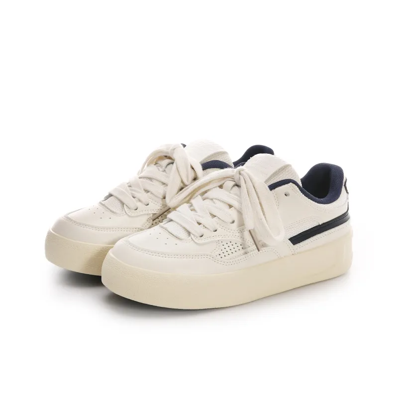 Lovely You Lightweight Low Top Skateboard Shoes Women's Beige Blue-1