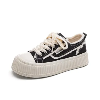 HUANQIU Low Top Canvas Shoes Women's Black