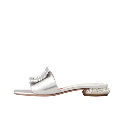 Roger Vivier Slide Slippers Women's Silver