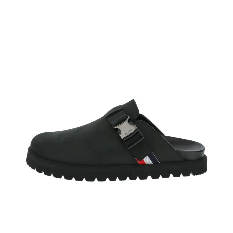 Moncler Rubber Sole Slip Resistant Closed Toe Slippers Men's Black-0