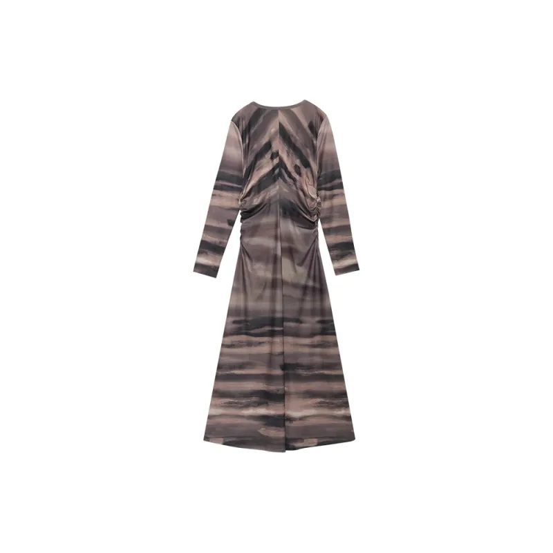 THE SEA LIFE Long Sleeved Dress Women's Chestnut-1