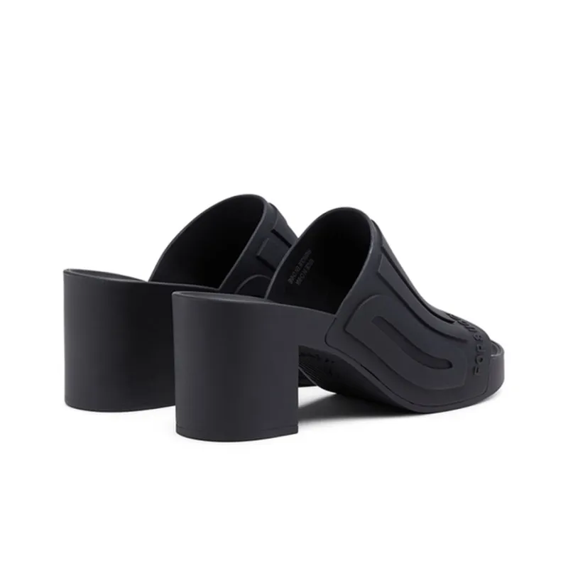 DIESEL Women's Sa Pamela H Heeled Rubber Pool Slide 'Black'-4