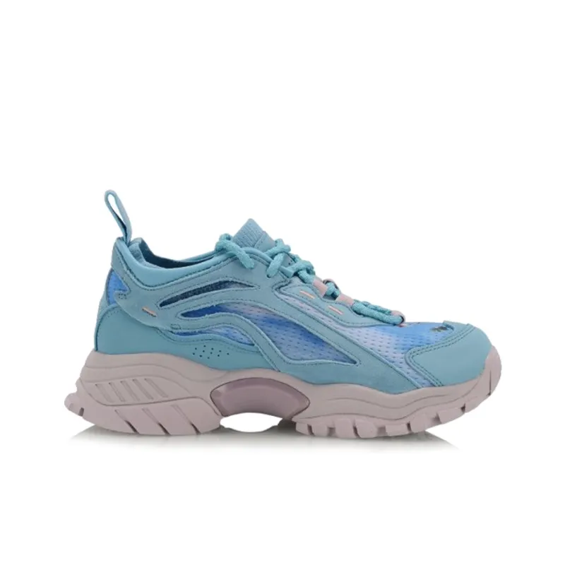 Gilr x LiNing Bad Five Cushioning Low-Top Running Shoes Women's Ivory Blue-1