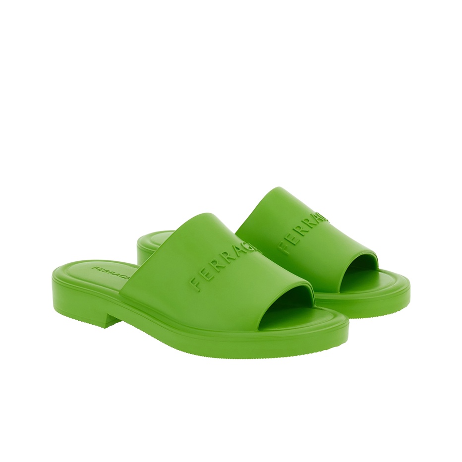 FERRAGAMO Flip flops Men Green POIZON