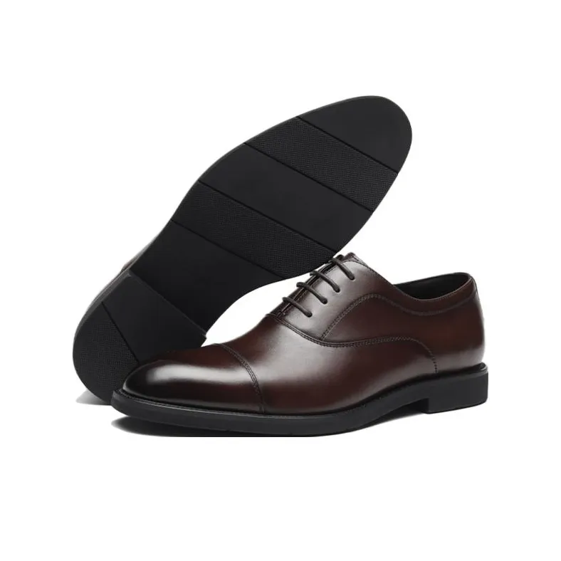 HLA Dress Shoes Men Low Top Black/Brown-4