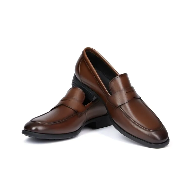 SEVEN Dress Shoes Men Low Top Coffee-1