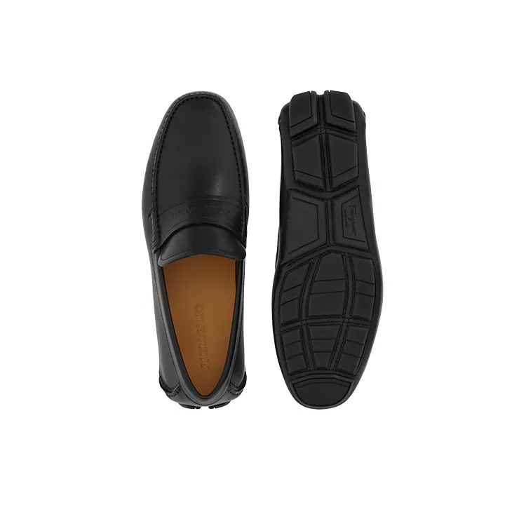 FERRAGAMO Slip on Leather Loafers-4