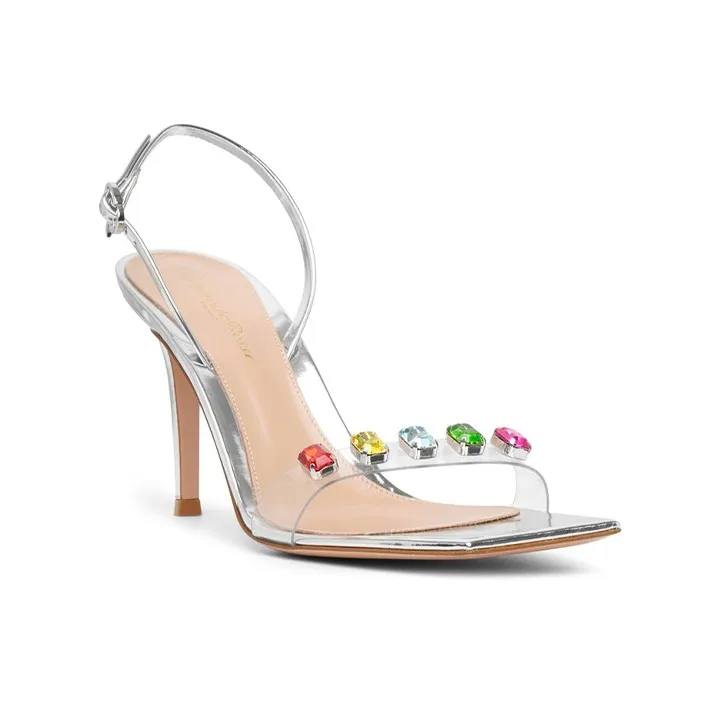 GIANVITO ROSSI Ribbon Gemstone-embellished 100mm Sandals-2
