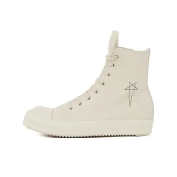 Rick Owens DRKSHDW Fogachine Hi Pentagram Embroidery Natural Black