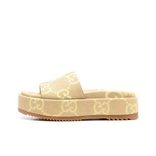 GUCCI Slide Slippers Women's Apricot Cream