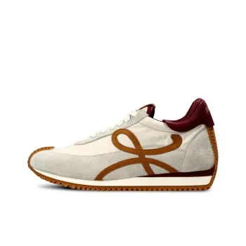 LOEWE Slip Resistant Low Top Sports Casual Shoes Women's White Gray Brown