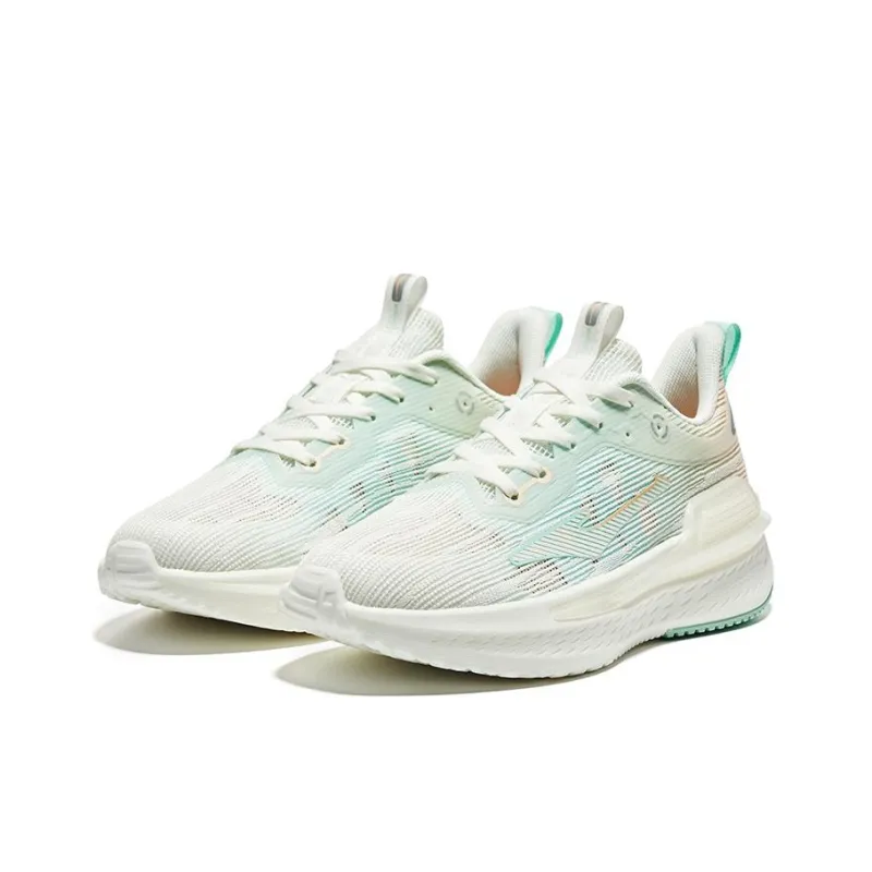 Erke Anti Slip Wear Resistant Low Top Running Shoes Women's White Orange-2