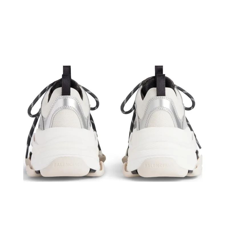 Balenciaga Triple S Sneakers 'Black White Silver Double Foam And Mesh' Women's-2
