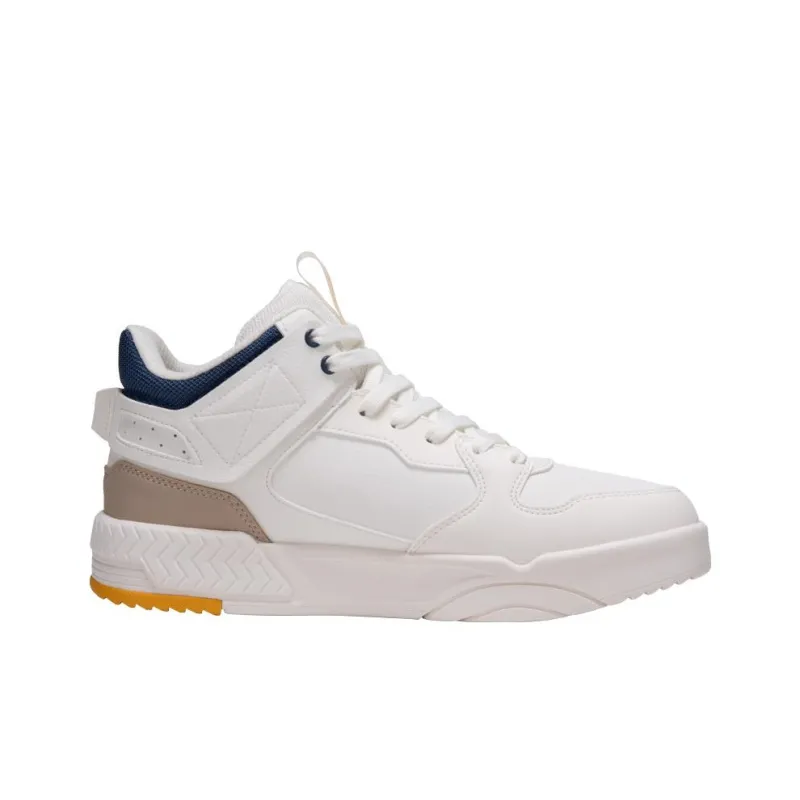361° Non slip Wear resistant Shock Absorption High Top Skateboard Shoes White Blue Brown-1
