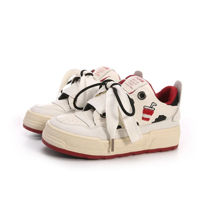 Cob Schoolgirl Slip Resistant, Abrasion Resistant, Lightweight Low Top Cute Women's Cola Red-1