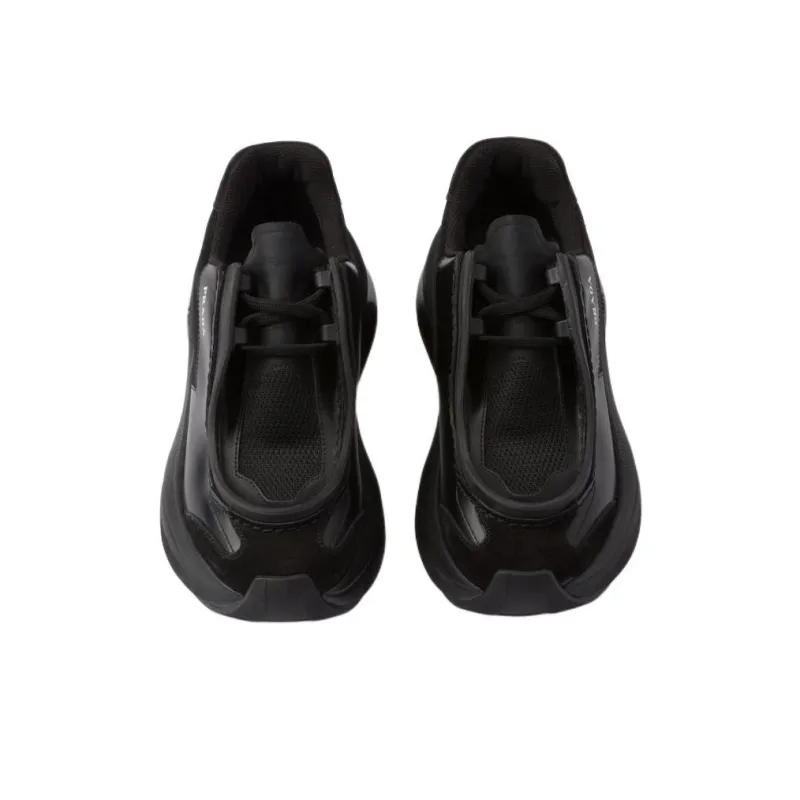 PRADA Systeme Brushed Leather Sneaker 'Black'-3