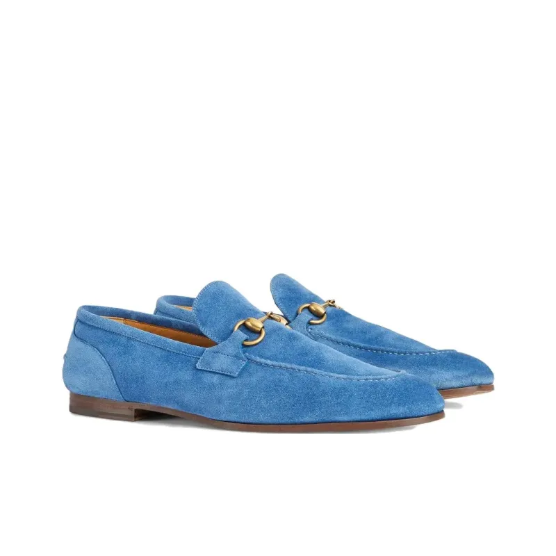 GUCCI Jordaan Loafers Men's Blue-2
