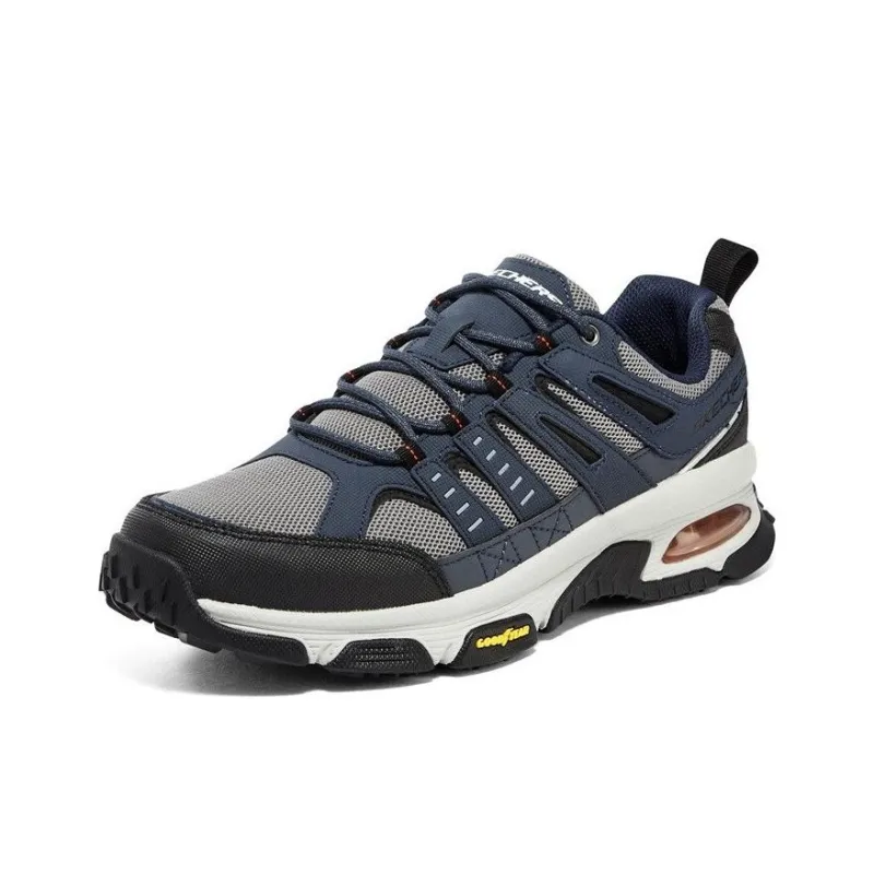 Skechers Low-Top Casual Running Shoes Men's Blue Gray-3