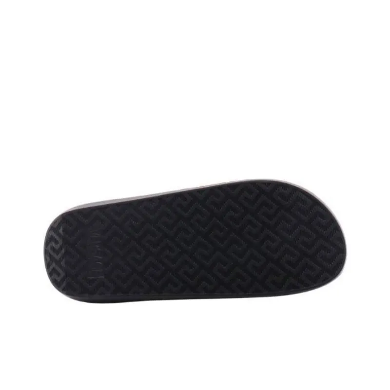 VERSACE Baroque Pool Slide Black Gold-5