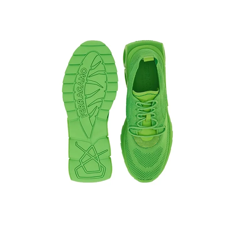 FERRAGAMO Slip Resistant Low Top Sports Casual Shoes Women's Green-4