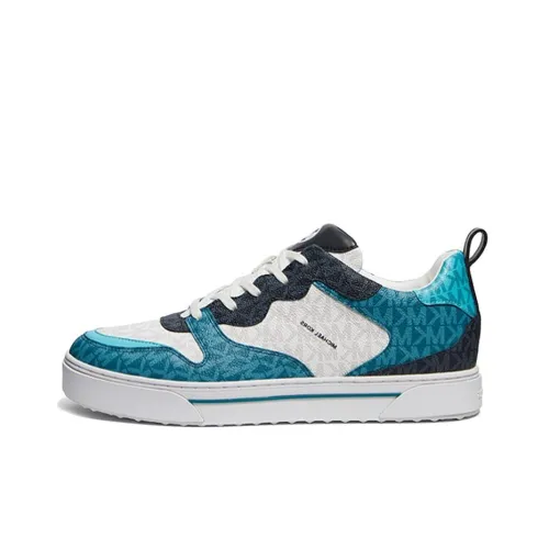 MICHAEL KORS Baxter Low-Top Stylish Skateboarding Shoes Men's White Blue
