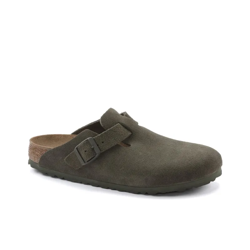 Birkenstock Boston Suede Leather Narrow Fit 'Thyme'-1