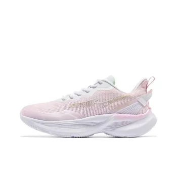 Erke Cushioning Anti Slip And Wear Resistant Low Top Running Shoes Women's White Pink