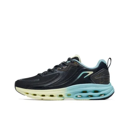 XTEP Cushioning Anti Slip Wear Resistant Breathable Lightweight Rebound Low Top Running Shoes Men's Black