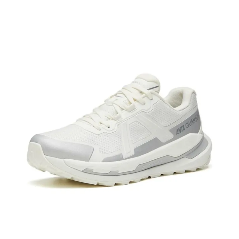 Anta Anti Slip Wear Resistant Low Top Running Shoes Men's White Gray-1