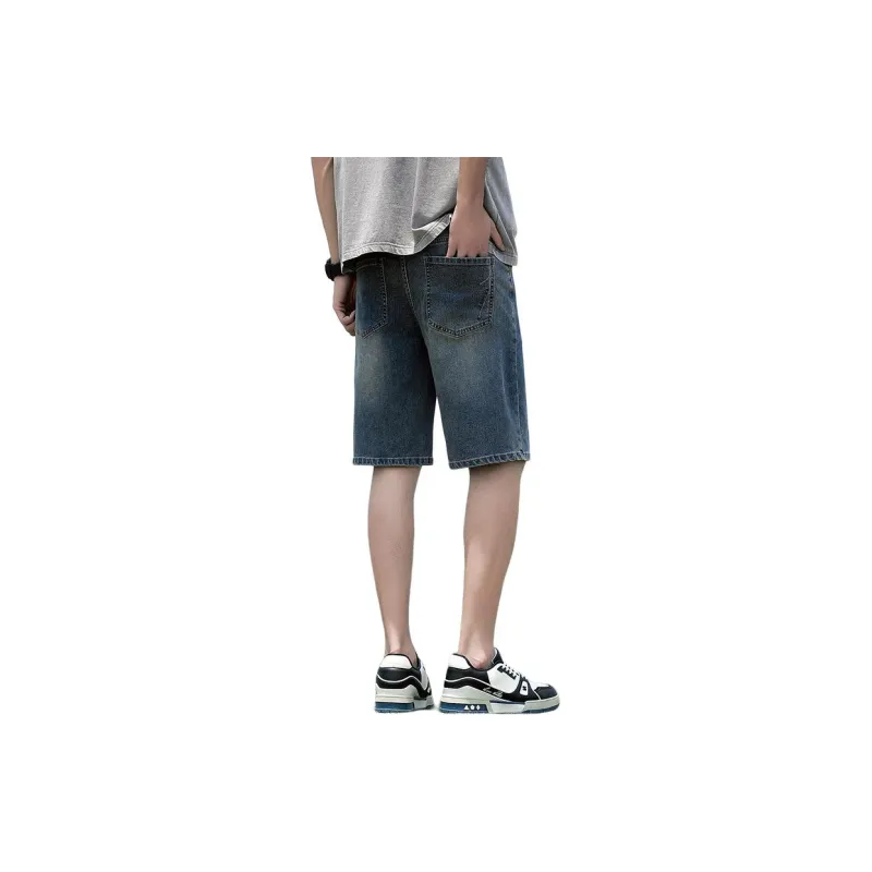 Tonlion Denim Shorts Men's Vintage Blue-1