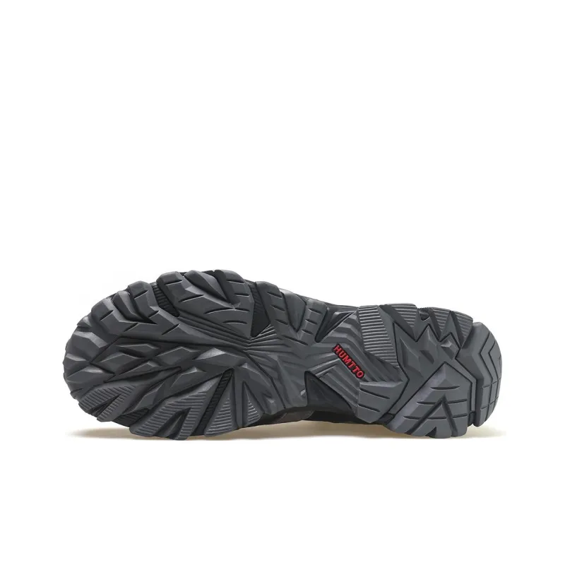 HUMTTO Non slip Wear resistant Shock Absorption High Top Outdoor Shoes Gray Black-4