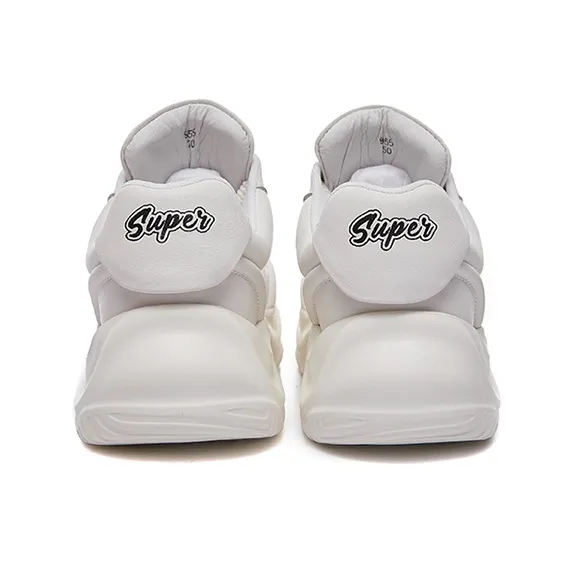 SHERIDan Wear Resistant Height Increasing Low Top Skateboard Shoes Men's White-5