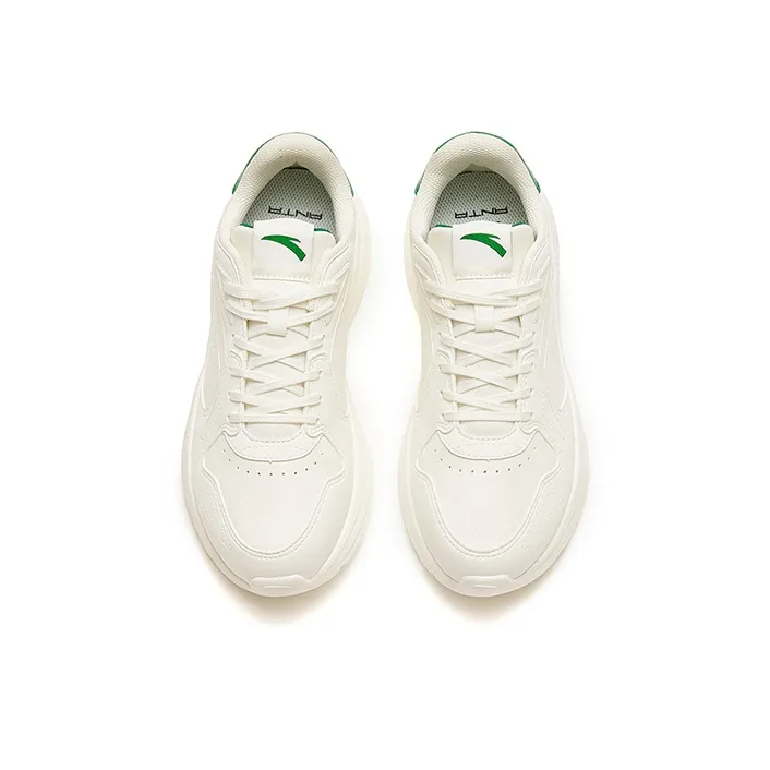 Anta Cushioning Anti Slip And Wear Resistant Low Top Sports Casual Shoes Women's White Green-2