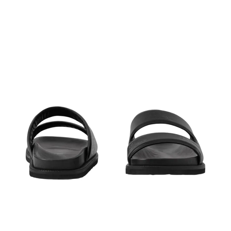 Burberry Embossed Ekd Slides Black Leather-3