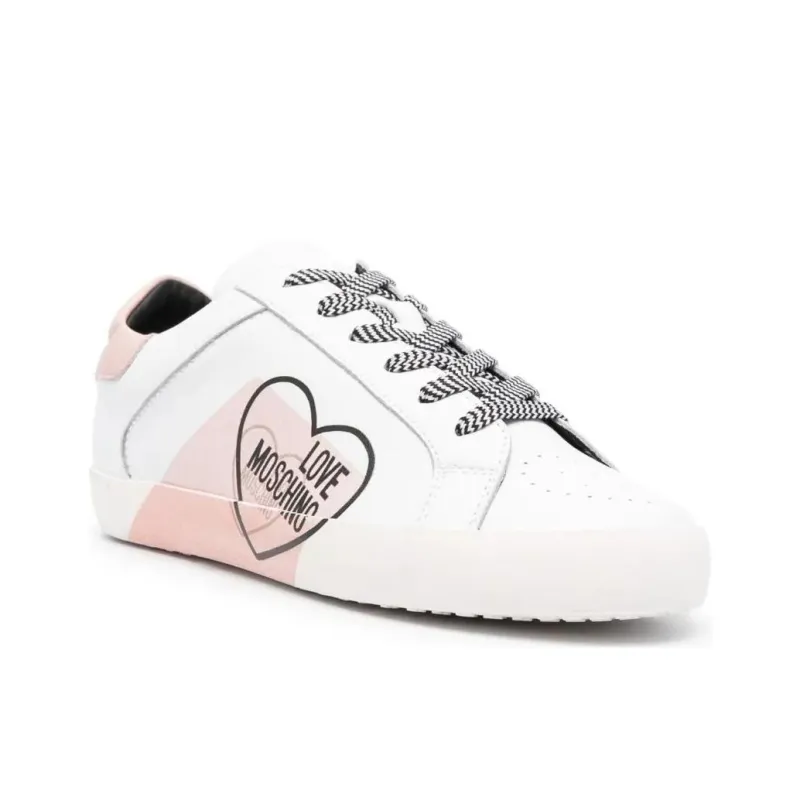 LOVE MOSCHINO Low Top Skateboard Shoes Women's White-2