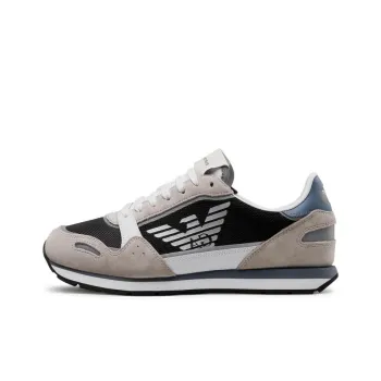 EMPORIO ARMANI Abrasion Resistant Low Top Sports Casual Shoes Men's Beige Black
