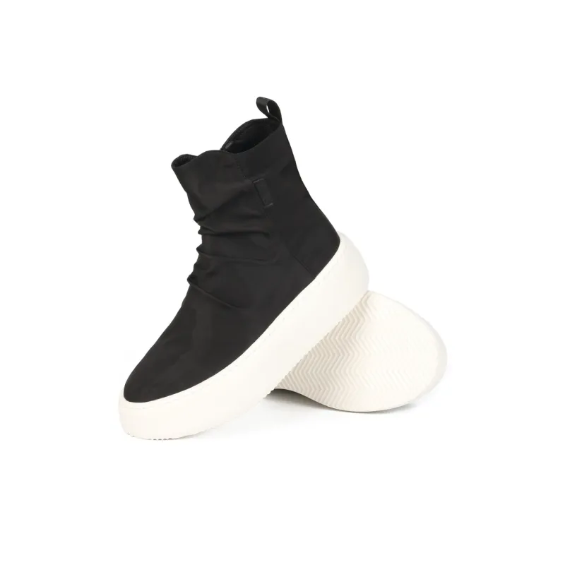 Thai Points Breathable Height Increasing High Top Skateboard Shoes Men's Black-3