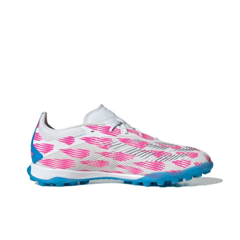 Adidas PREDATOR ELITE TF Rubber Broken Studs Artificial Ground Anti Slip Wear Resistant Soccer Shoes Unisex White Pink-1