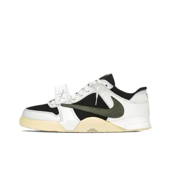 Travis Scott x Jordan Cut The Check Sp Slip Resistant Low Top Vintage Basketball Shoes Men's White Black Green